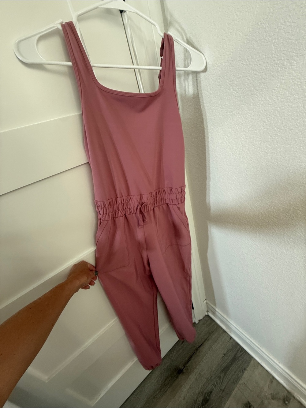 Abercrombie traveler mixed fabric parachute jumpsuit Girls 13/14